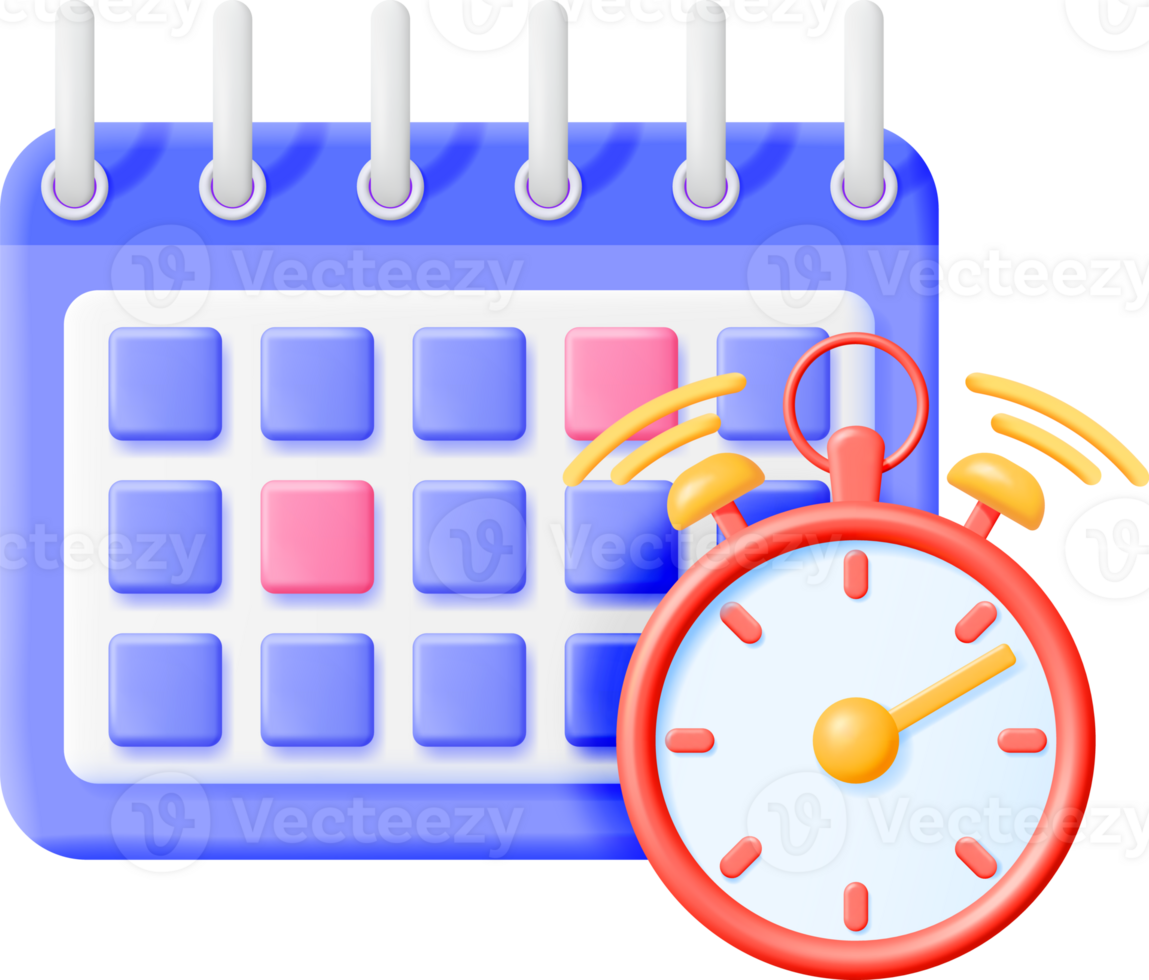 3D Paper Spiral Wall Calendar and Clocks png