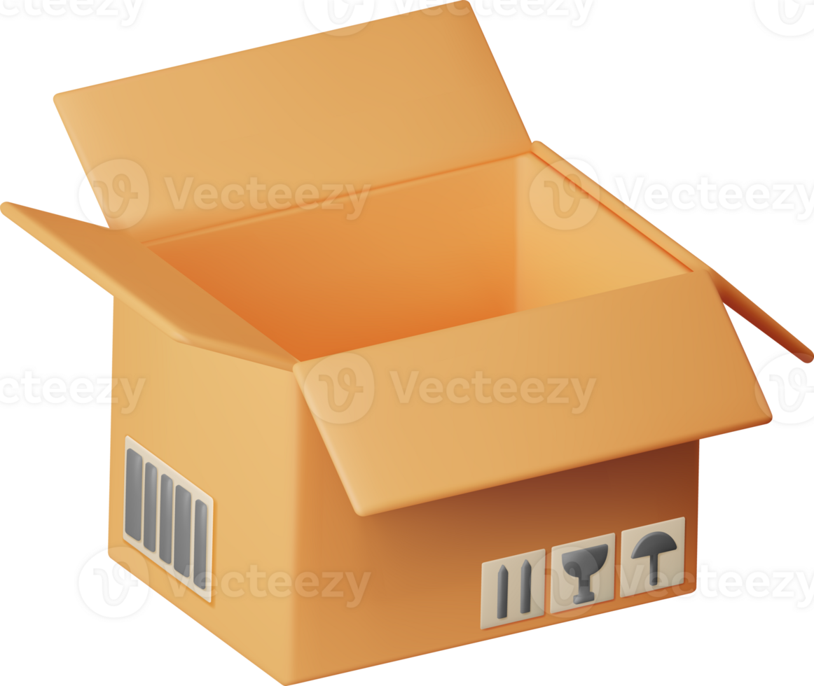 3D Carton Packaging Box png