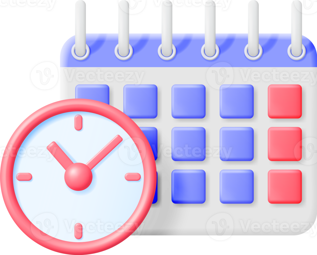 3D Paper Spiral Wall Calendar and Clocks png