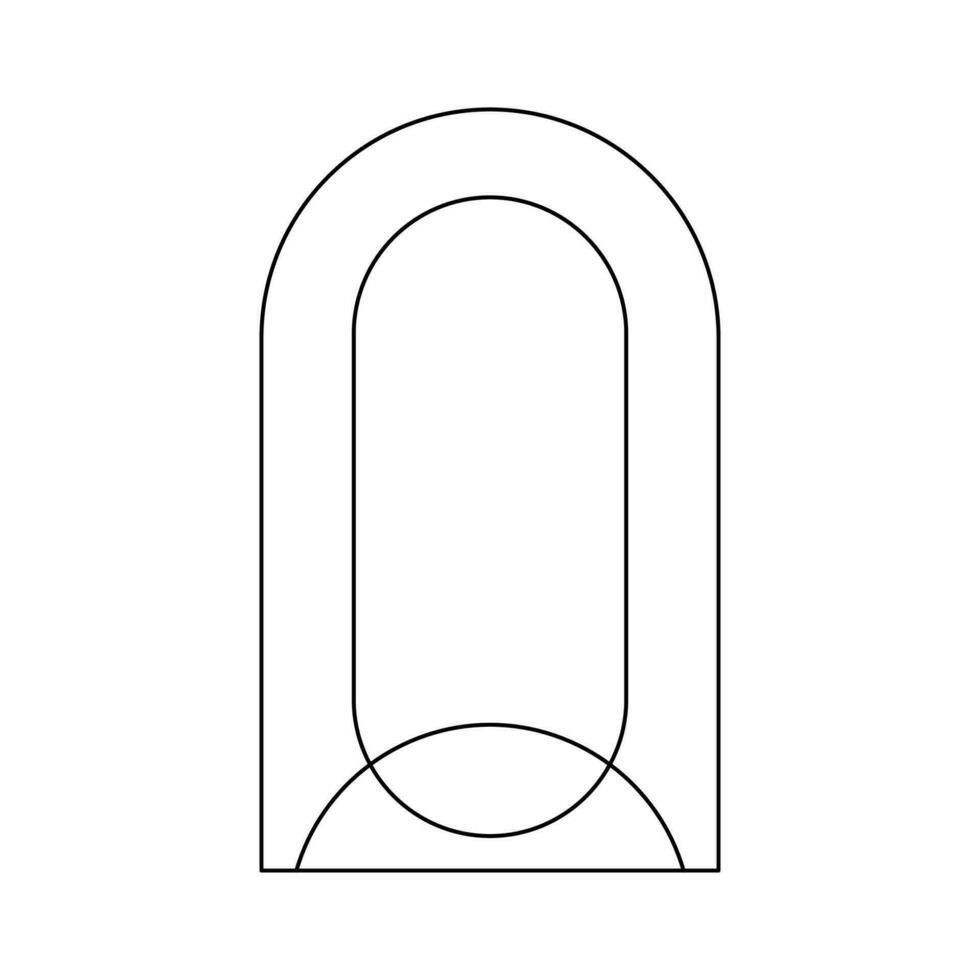 de moda lineal arco marco. moderno minimalista estético línea elemento, geométrico formularios vector brillar para social medios de comunicación o póster diseño, sencillo decorativo boho estilo