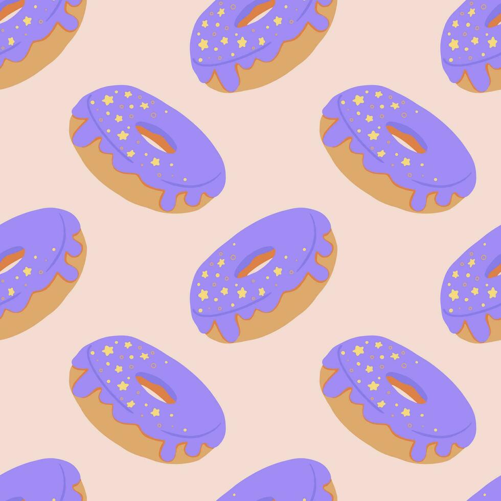 Seamless pattern with glazed donuts vector