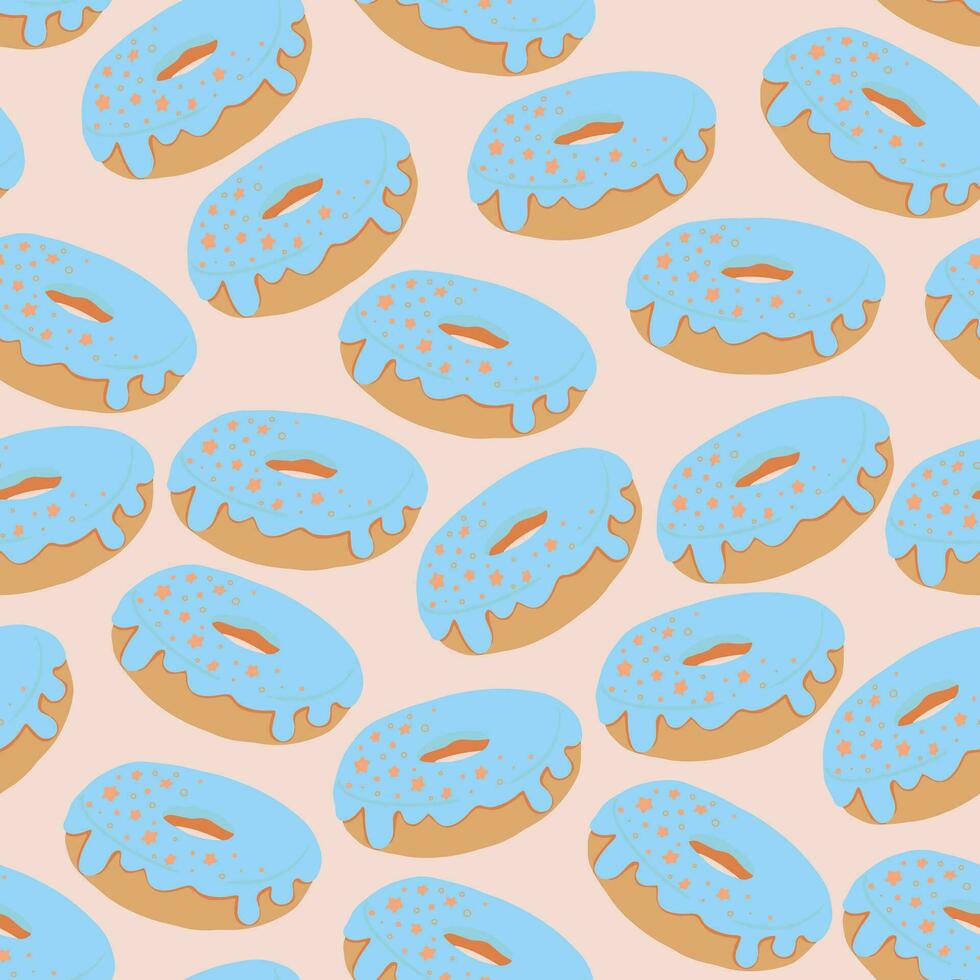 Seamless pattern with glazed donuts vector