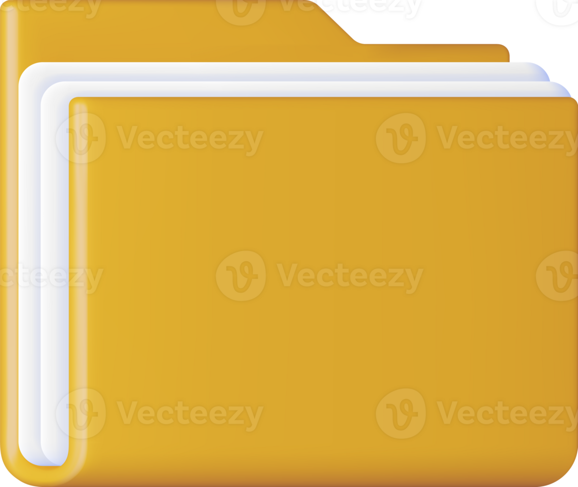 3D Business Folder full of Papers png