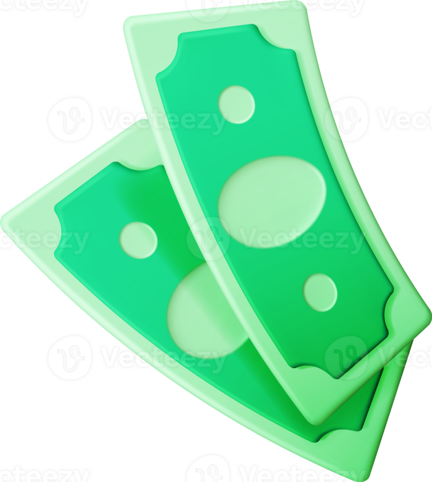 3D Stack of Dollar Banknote png