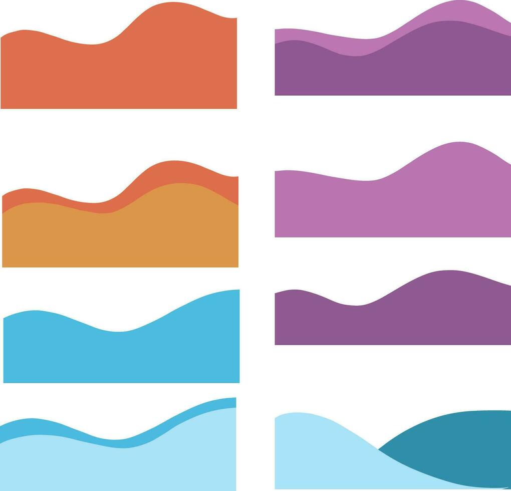 Set of wave shapes vector abstract illustrations