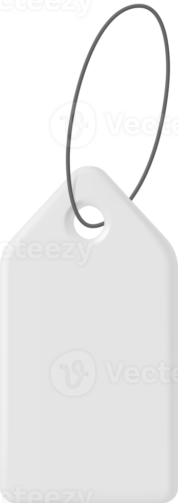 3D White Tag with String png