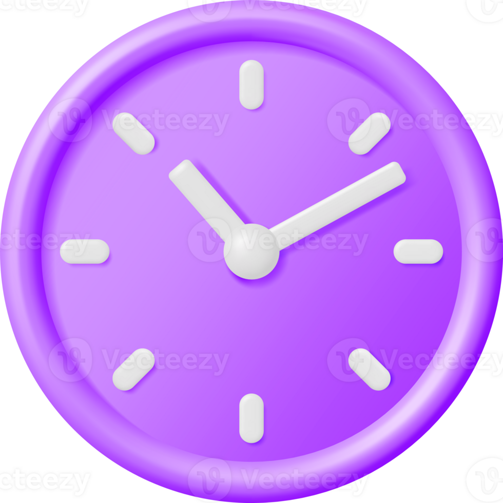 3D Simple Classic Round Wall Clock png