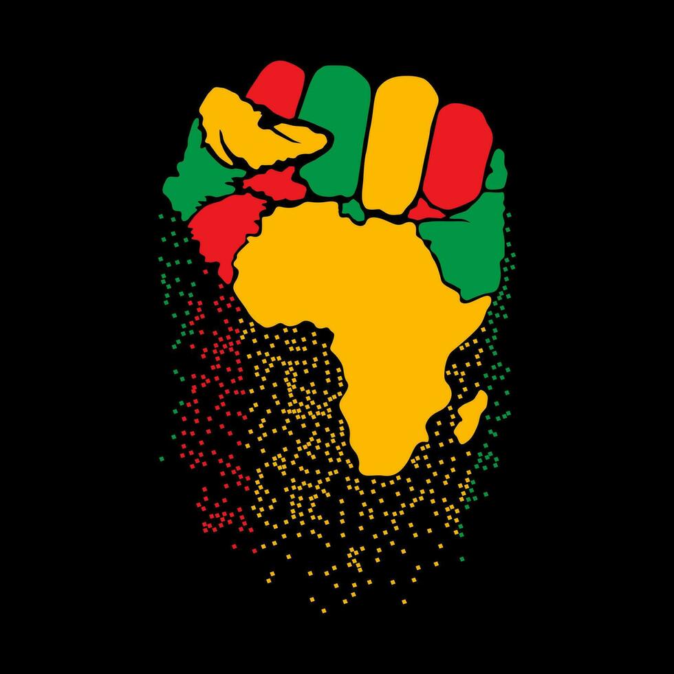 Africa fist hand, Black History Month Vector Illustration, Juneteenth African American T Shirt Design