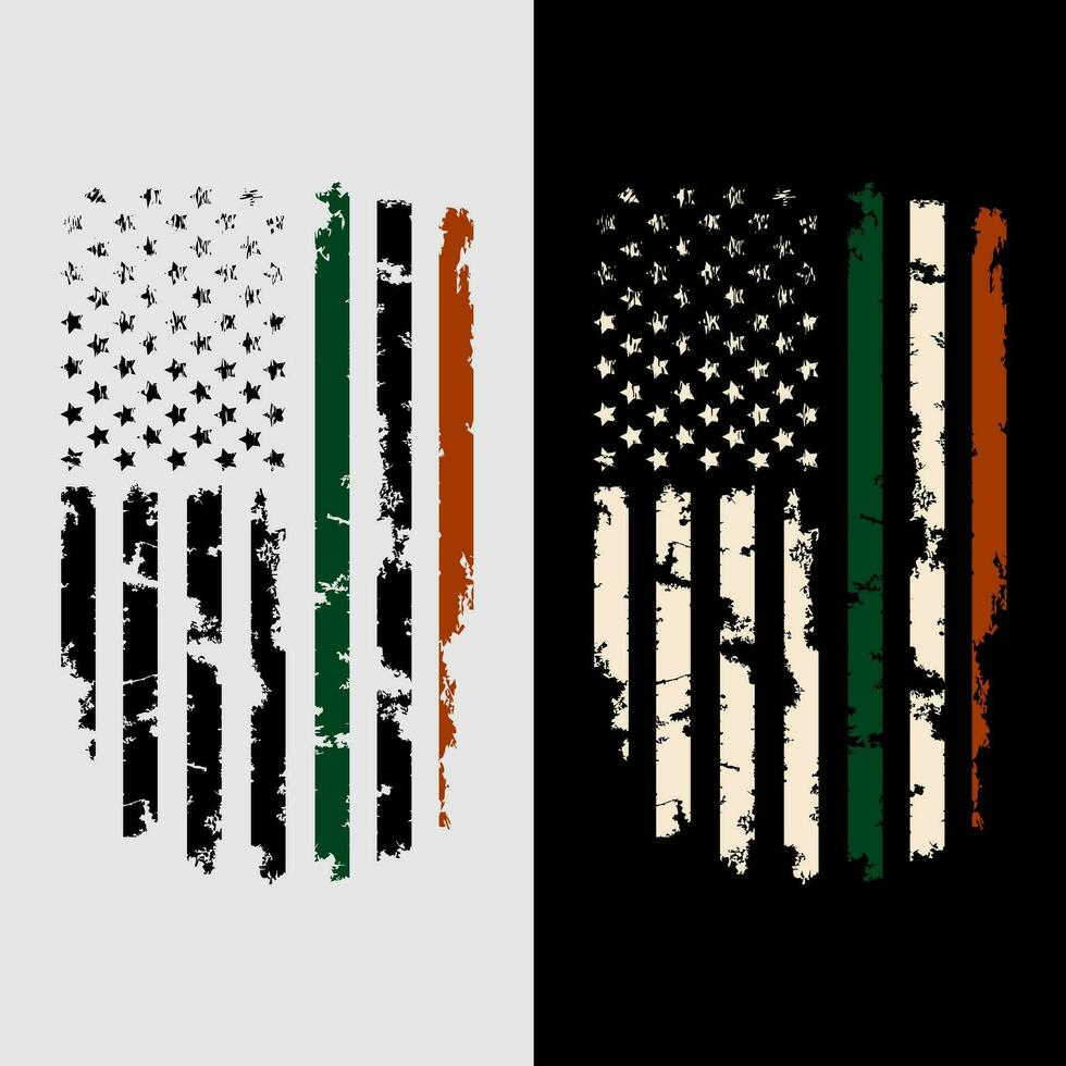 Irish american flag t shirt design vector