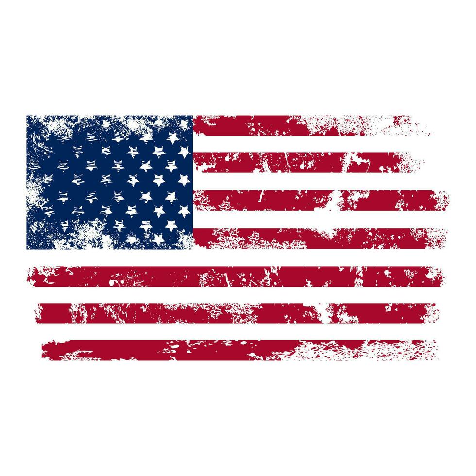 Grunge style of american flag t shirt design vector