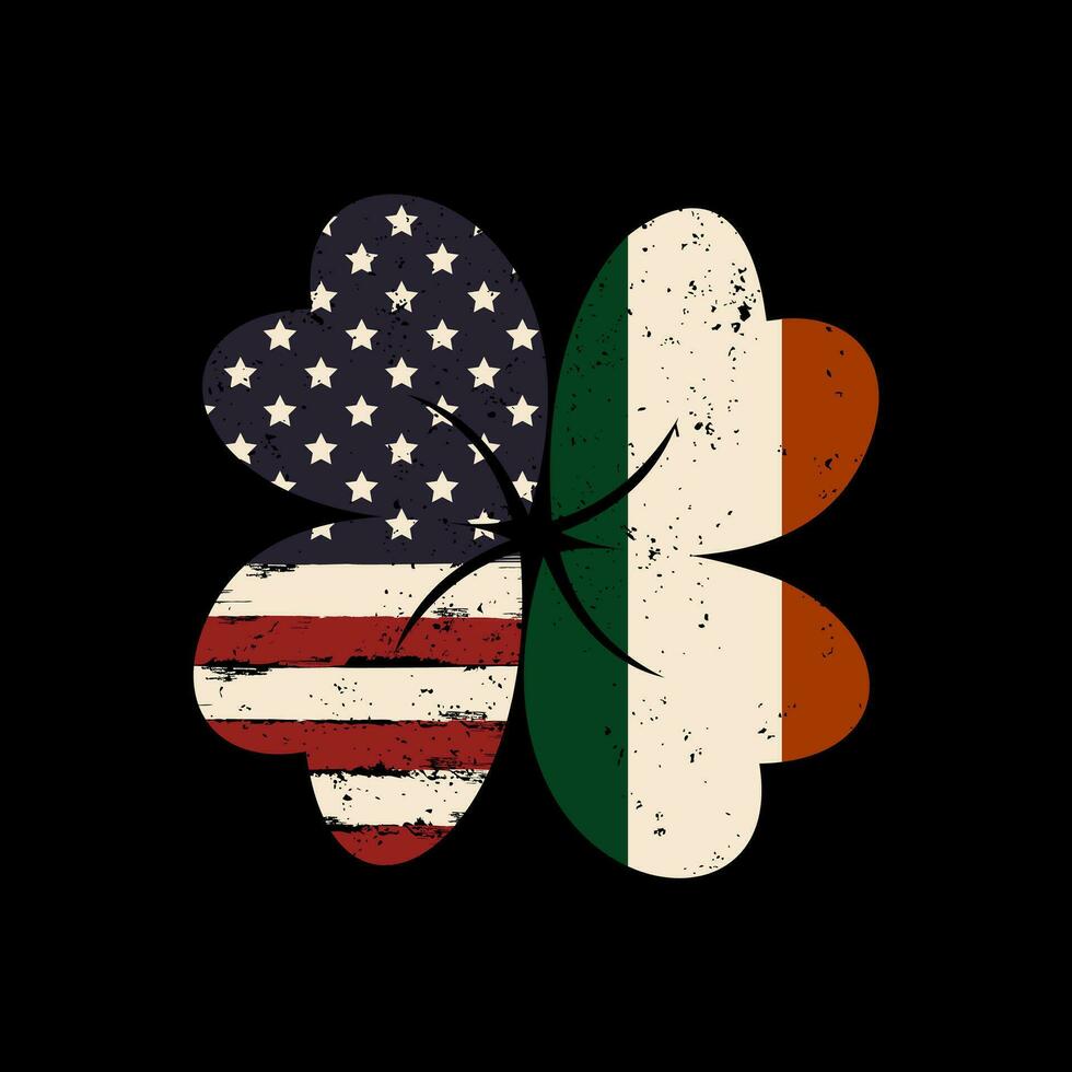 irlandesa y americano bandera vector ilustración