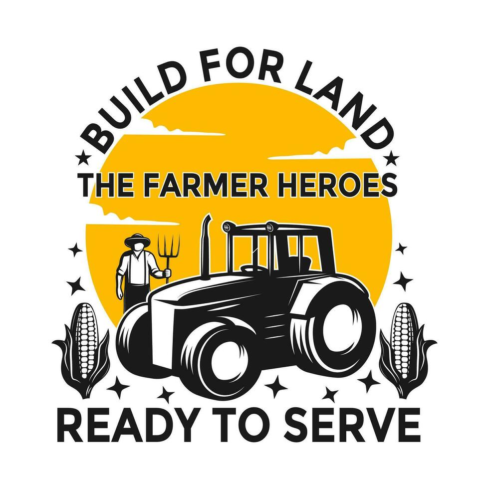 The farmer heroes t shirt design background illustration vector