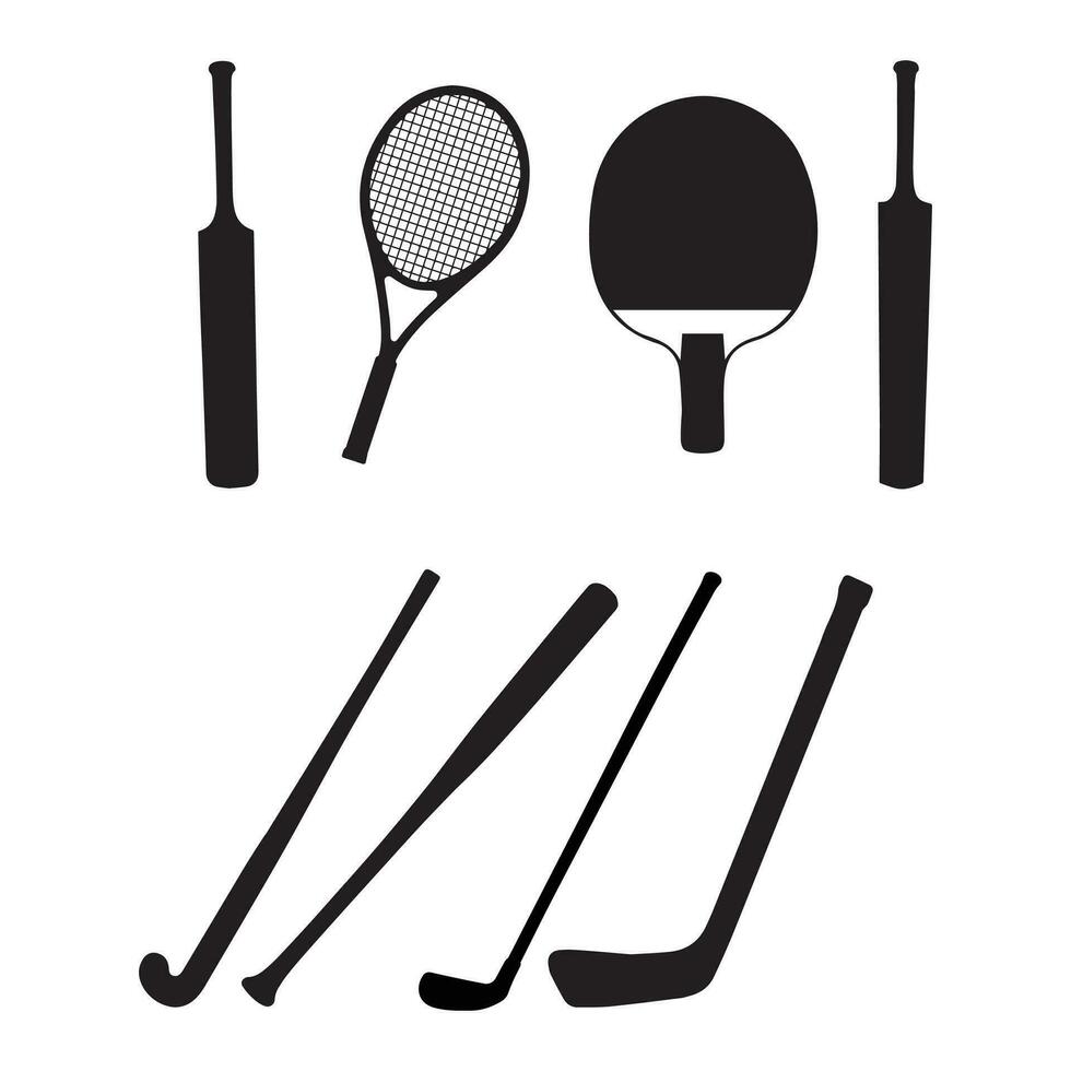 various sports equipment icons on a white background vector