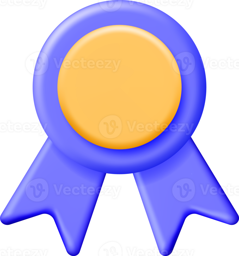 3D Winner Medal with Ribbon png