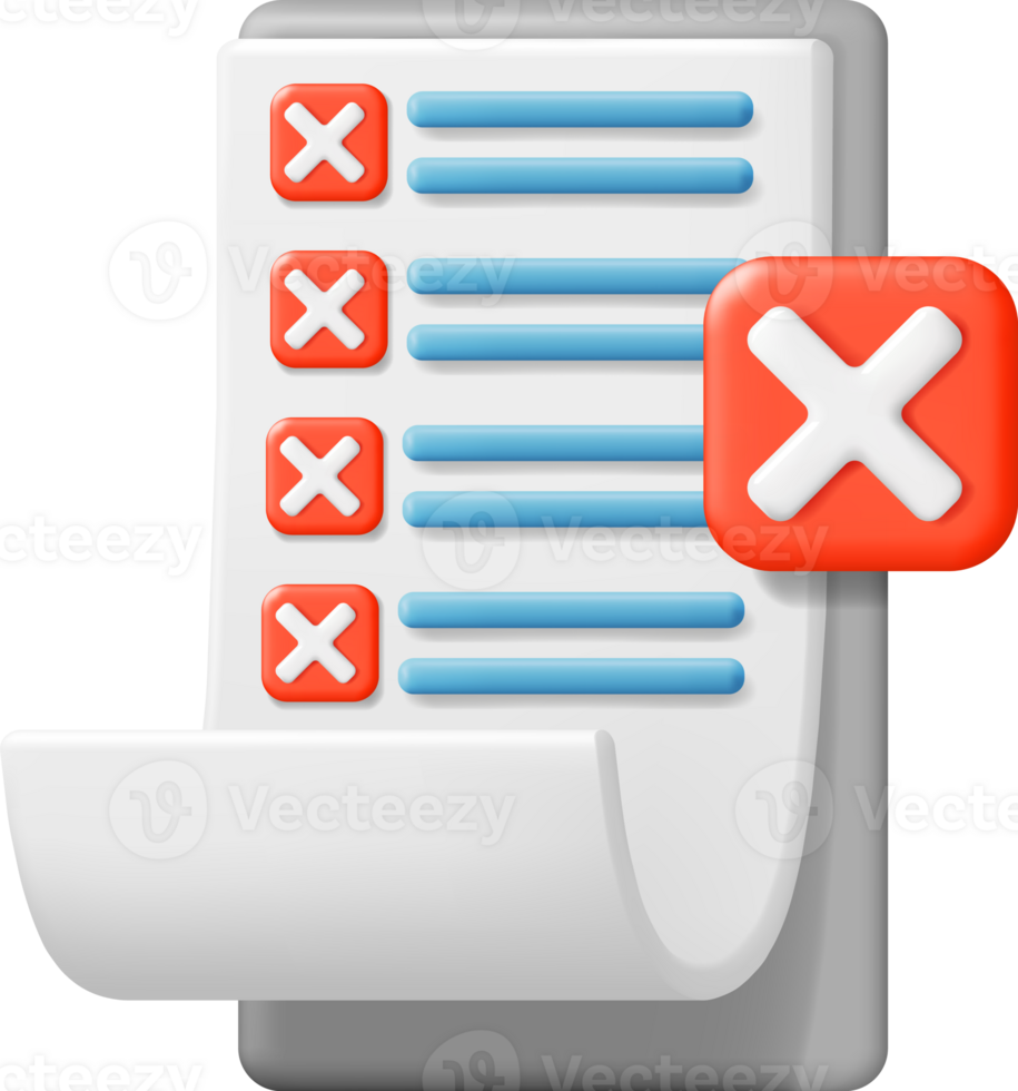3D Paper Clipboard Holder with Checklist Symbol png
