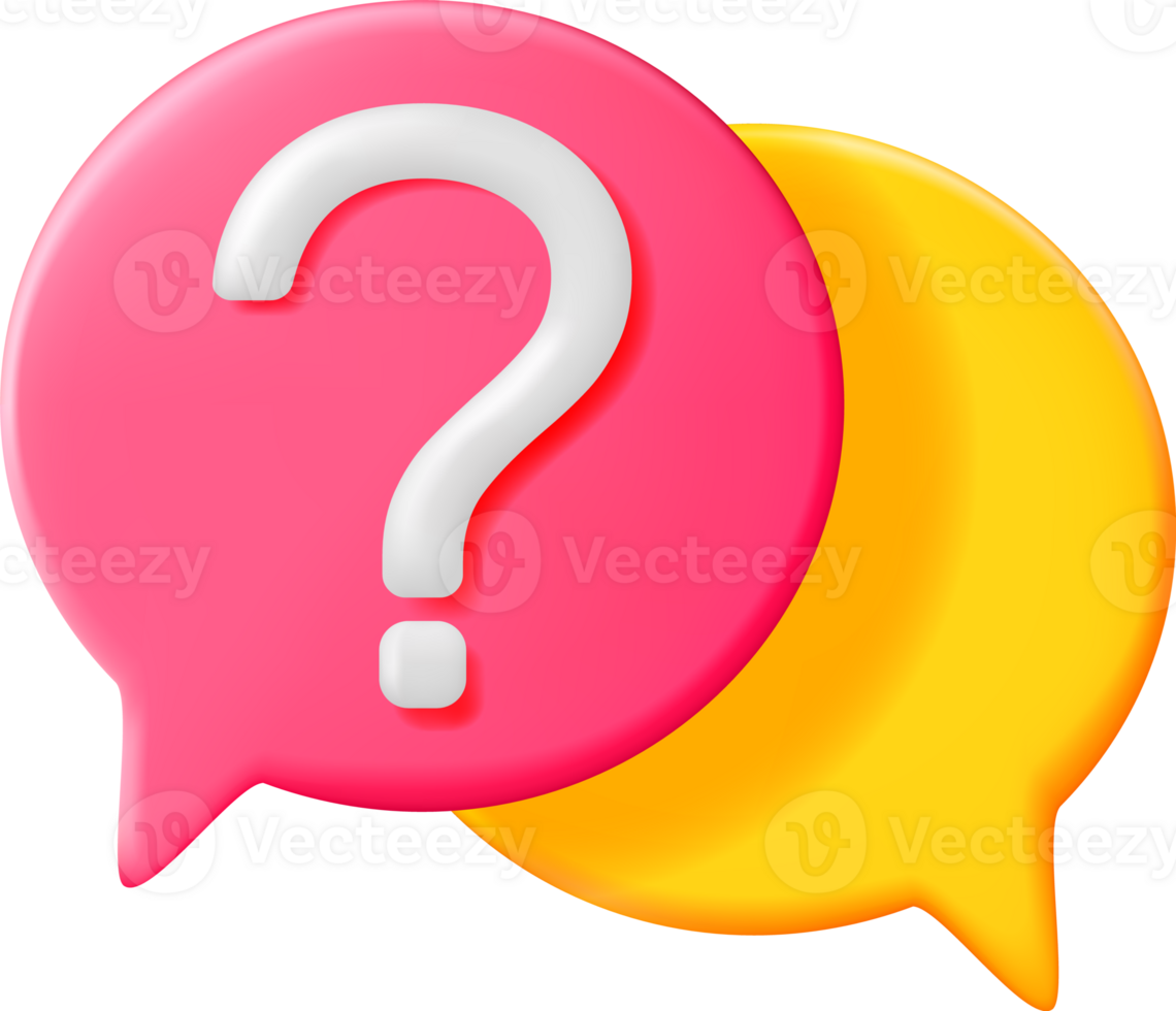 3D Speech bubble with Question Mark png