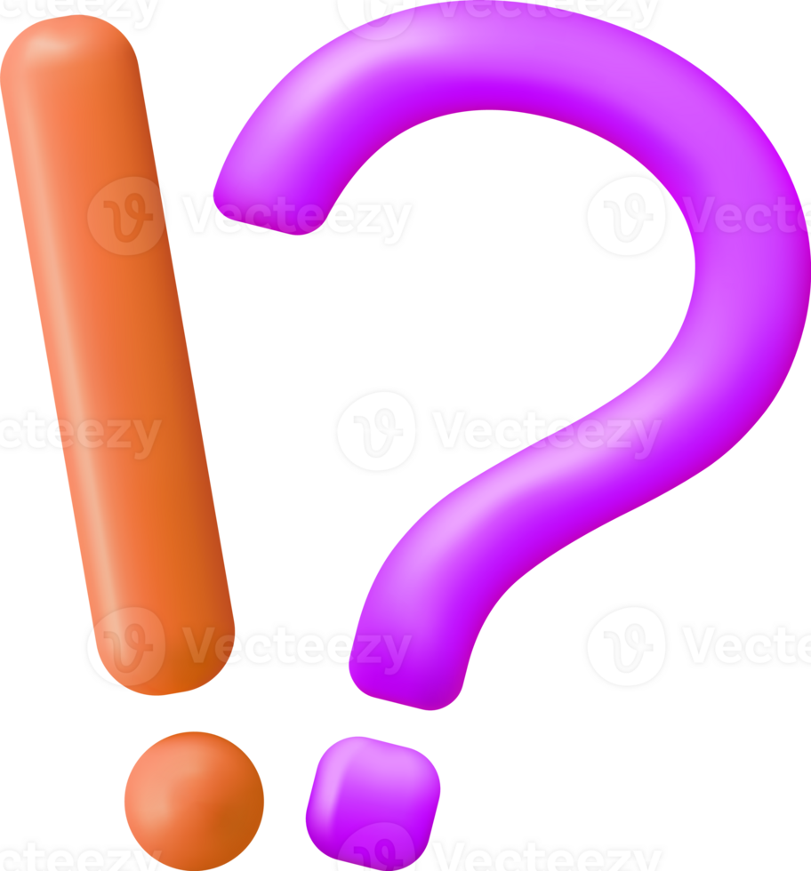 3d Question and Exclamation Marks png