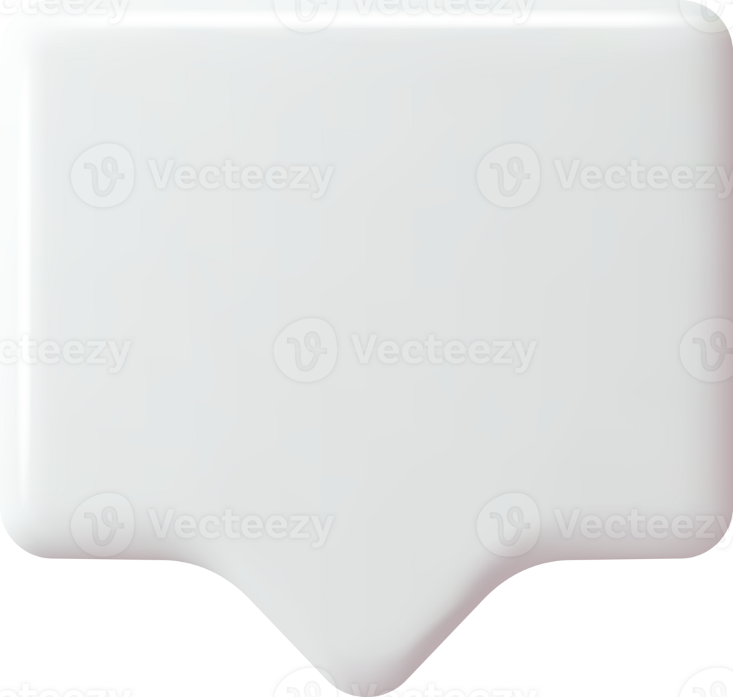 3D White Blank Speech Bubble png