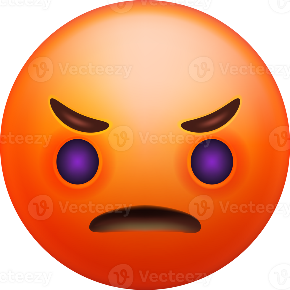 3D Red Angry Emoticon png