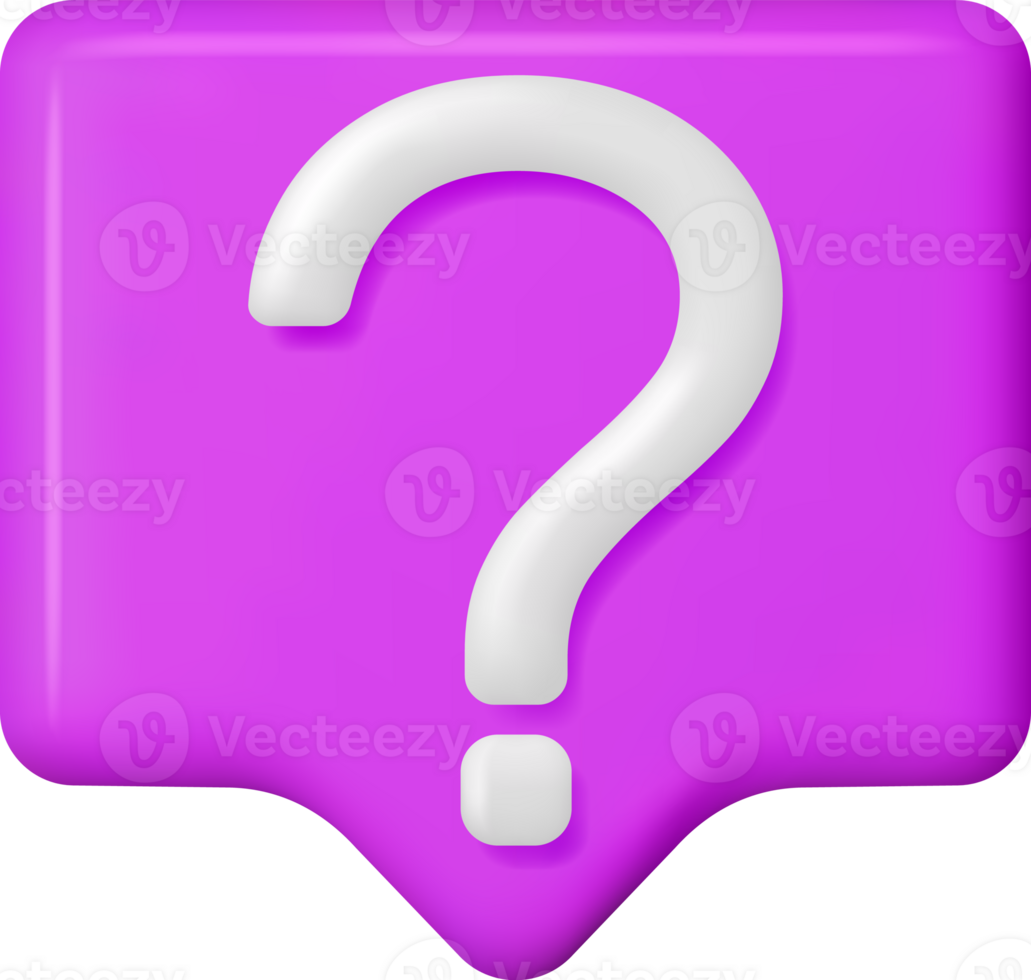 3D Speech bubble with Question Mark png