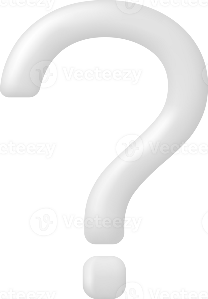 3D White Question Mark png