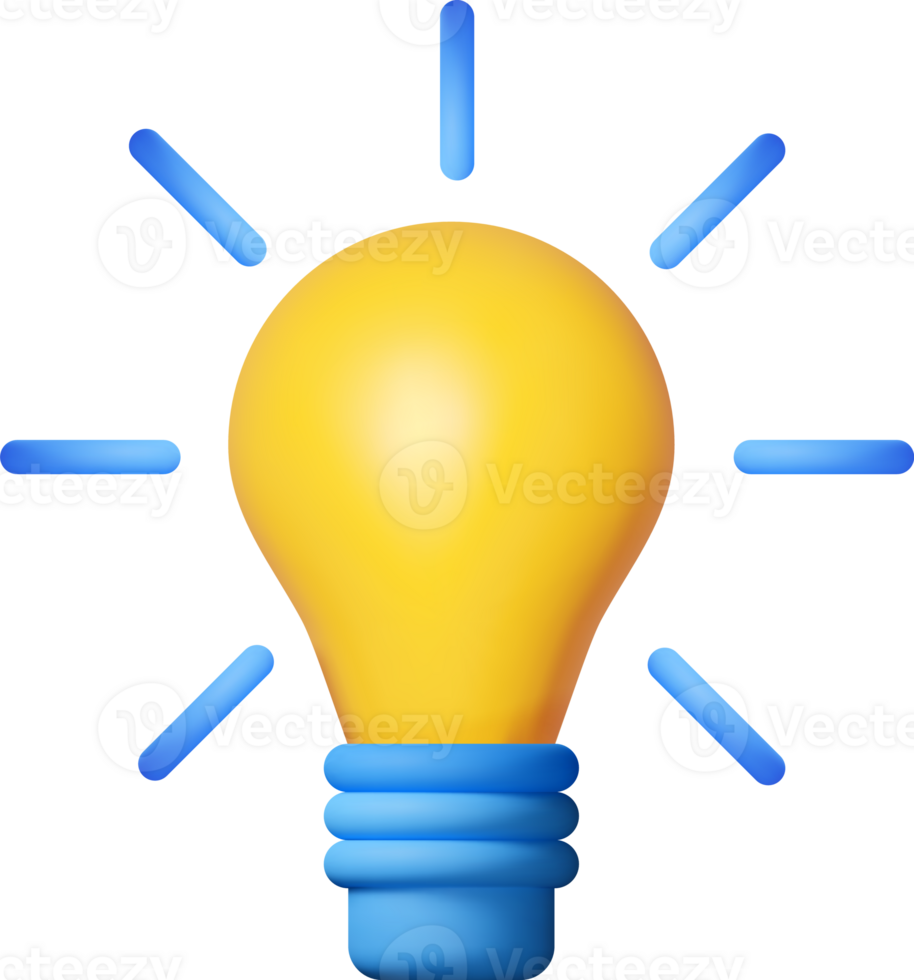 3D Idea Light Bulb png