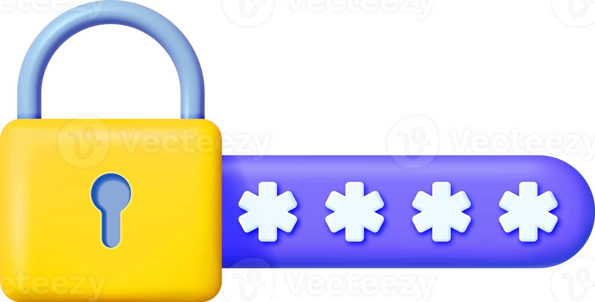 3D Password Field with Padlock png