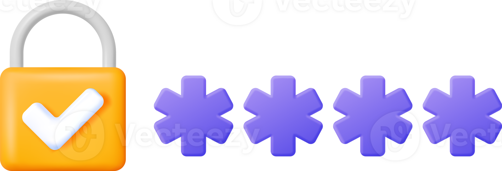 3D Password Field with Padlock png