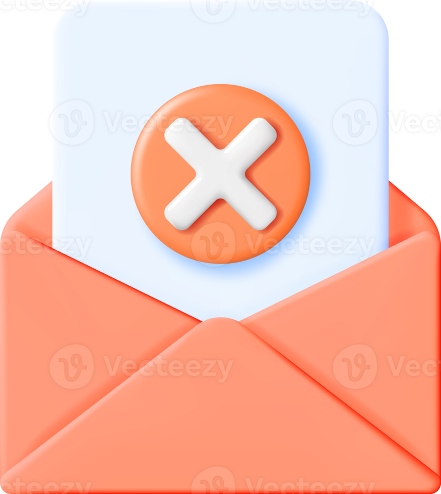 3D Paper Envelope and Blank with Red Cross png