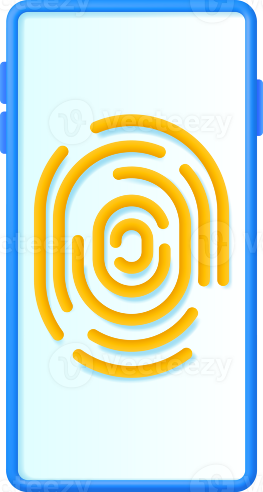 3D Fingerprint on Mobile Phone png