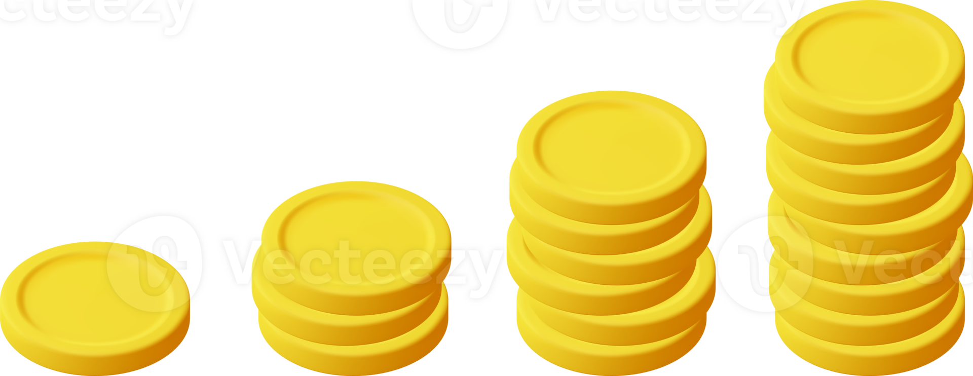 3D Stack of Gold Coins Icon png
