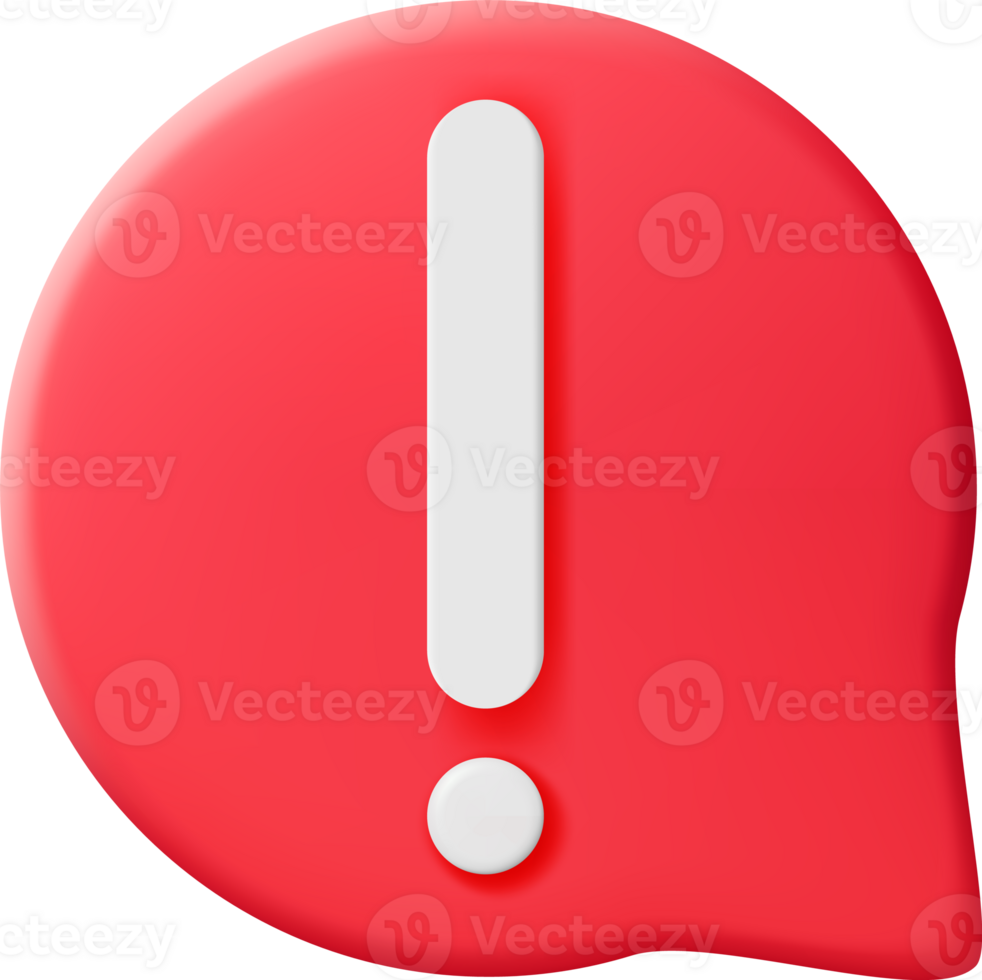 White Exclamation Mark in Red Round Pin png