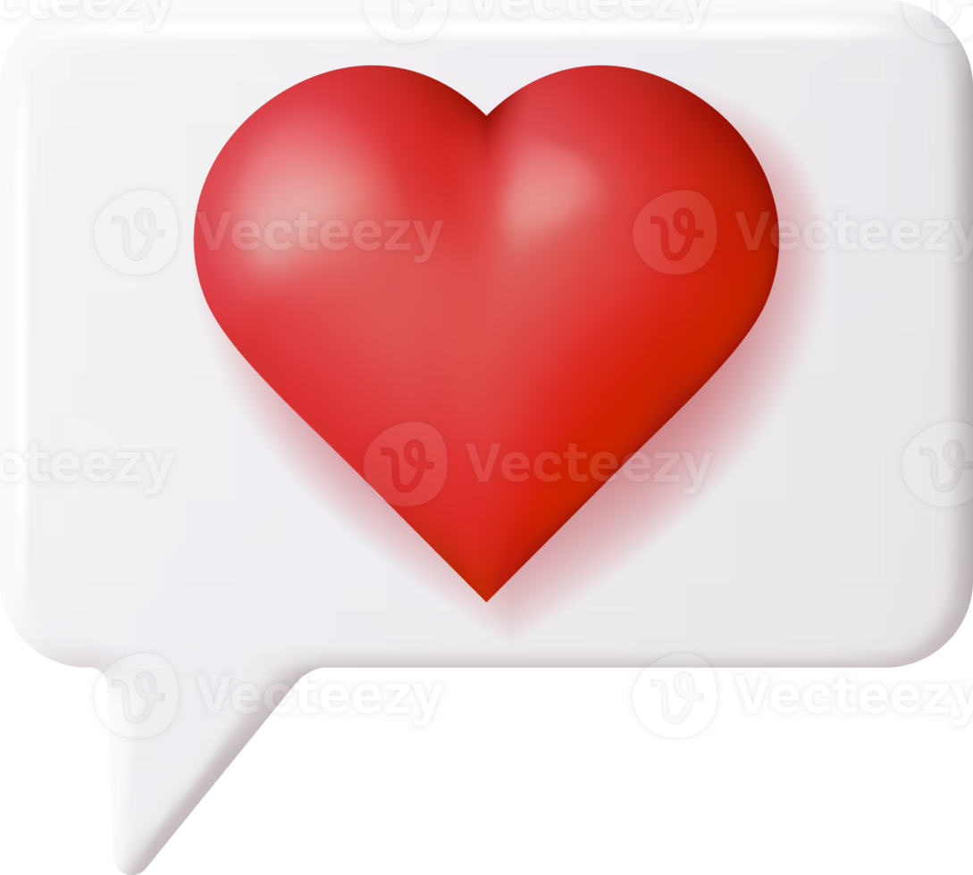 3D Like Icon with Heart png