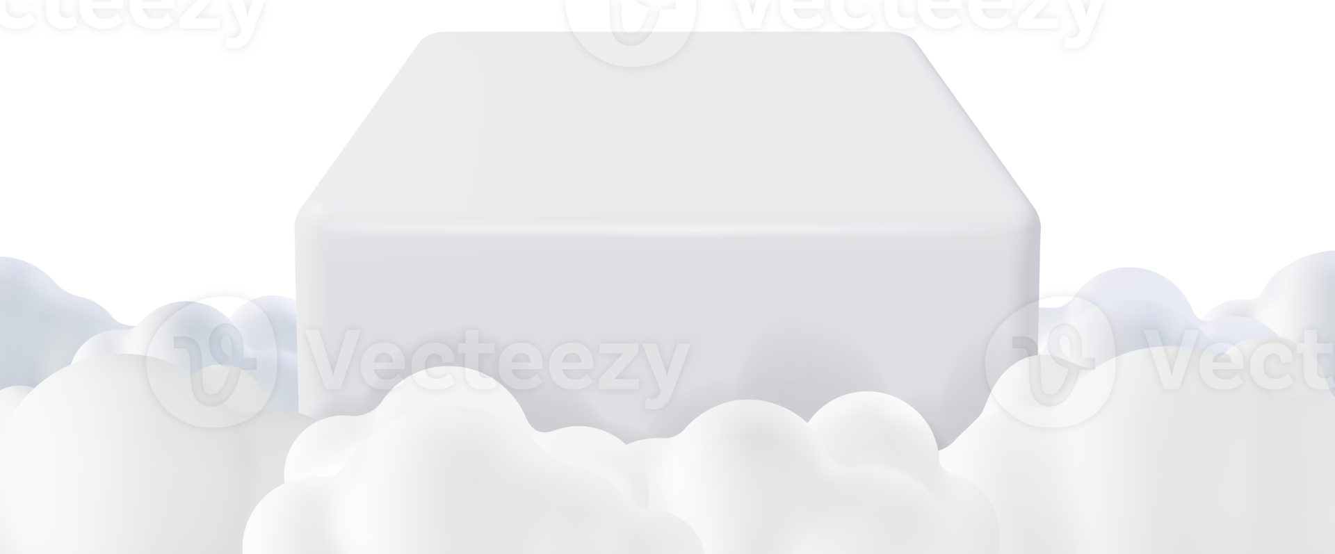 3D Podium in Fluffy Clouds png
