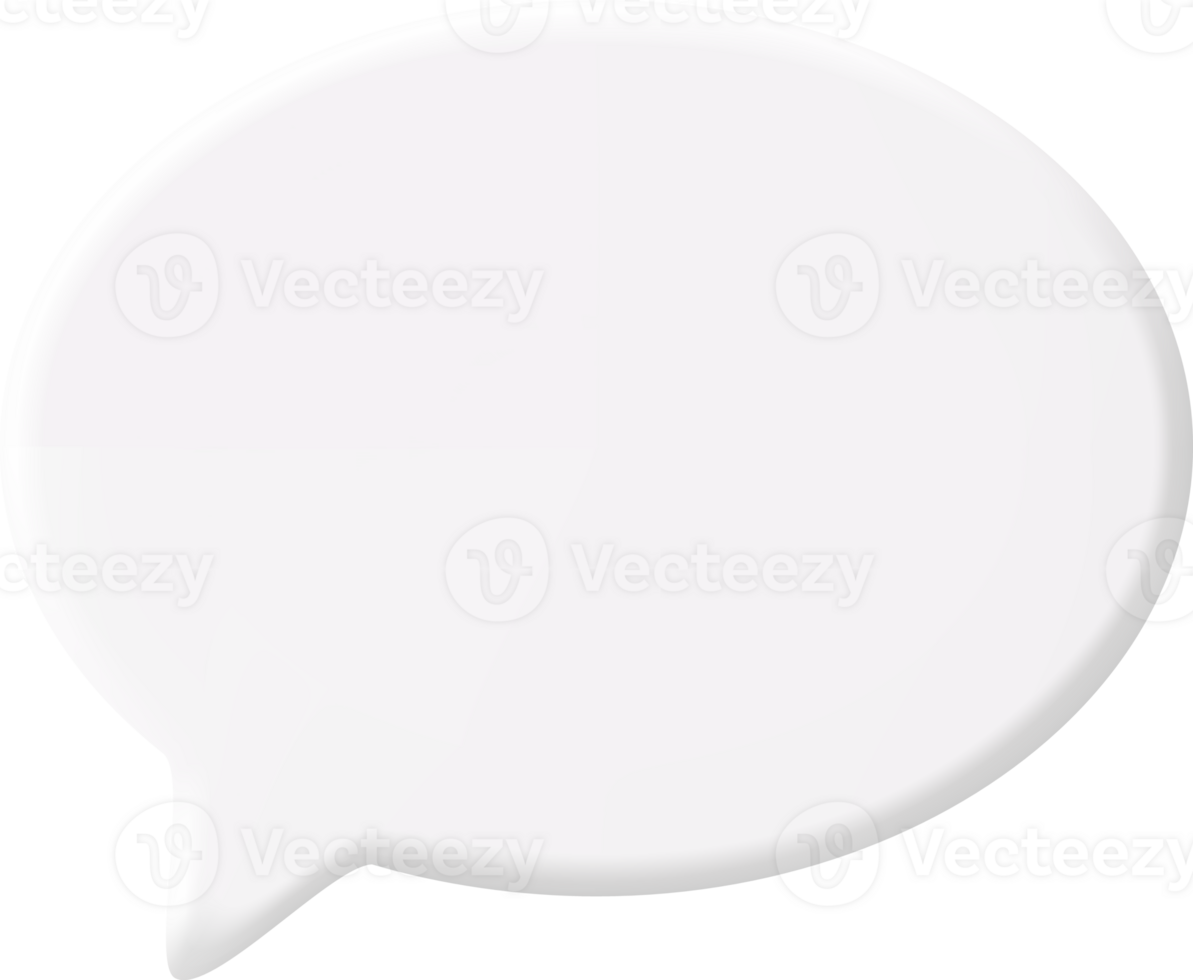 3D White Blank Speech Bubble png
