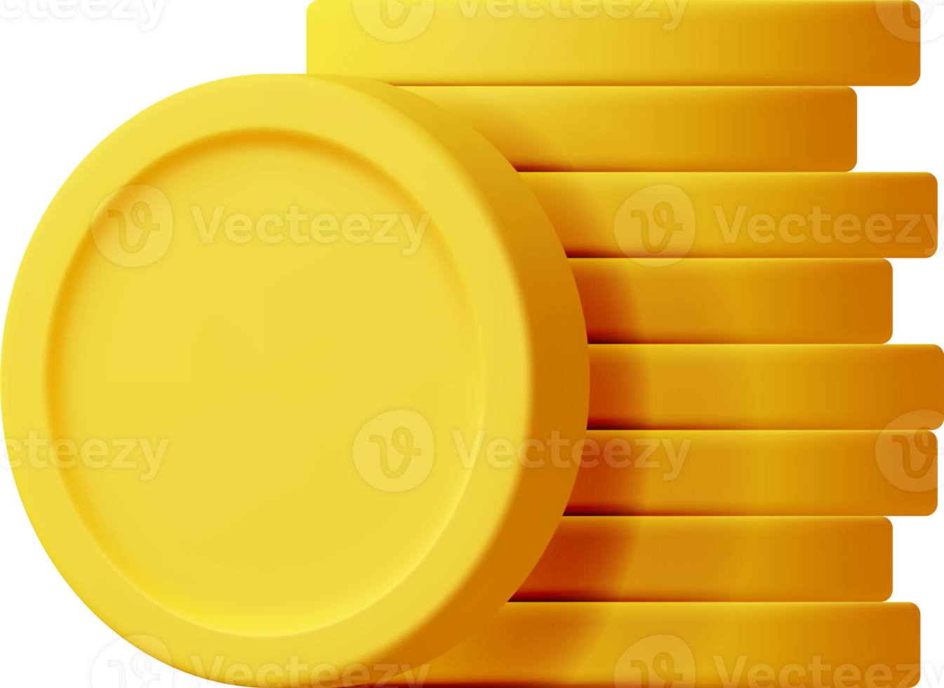 3D Stack of Gold Coins Icon png