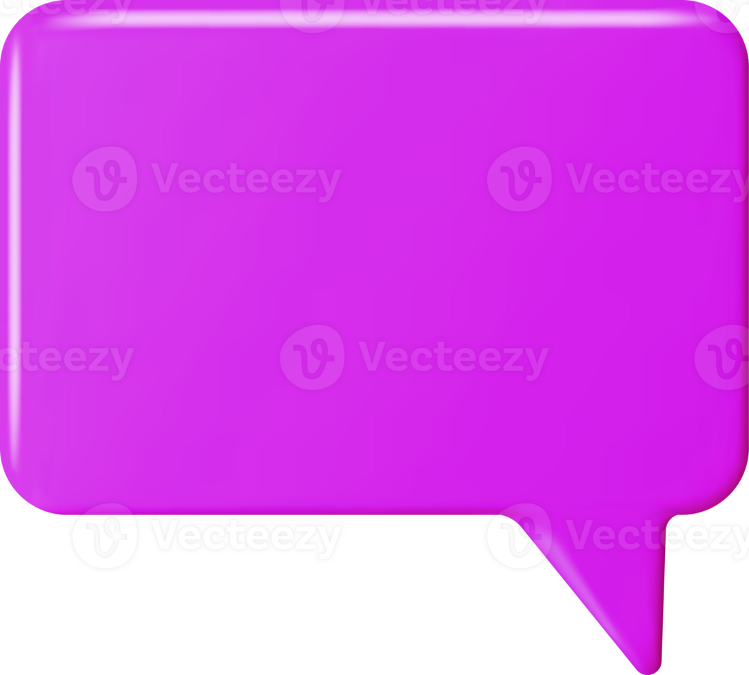 3D Purple Blank Speech Bubble png