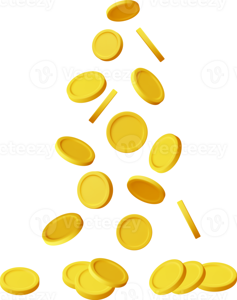 3D Gold Coin Rain png