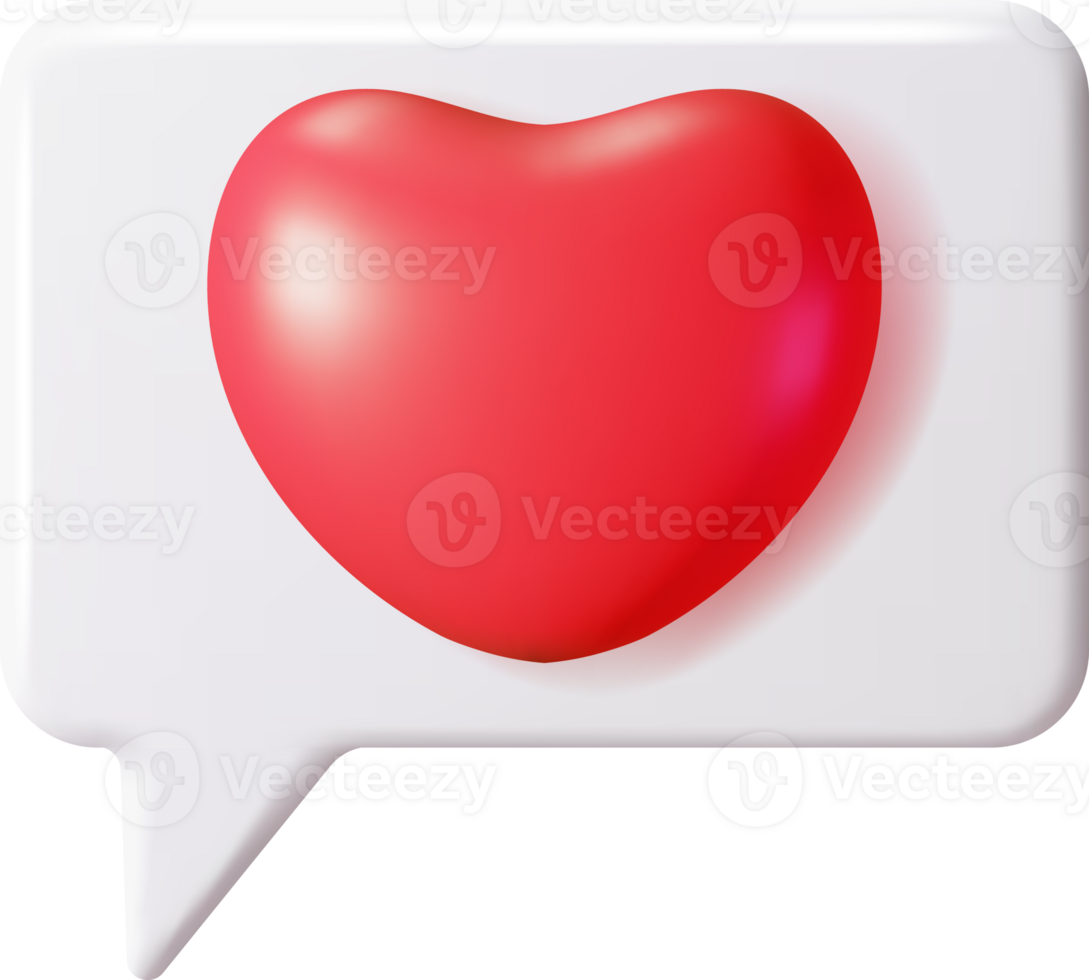 3D Like Icon with Heart png