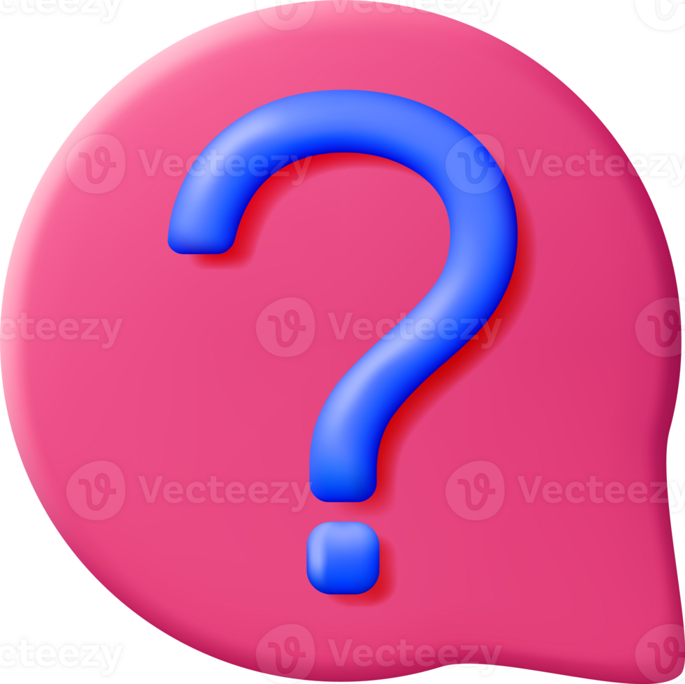 3D Speech bubble with Question Mark png