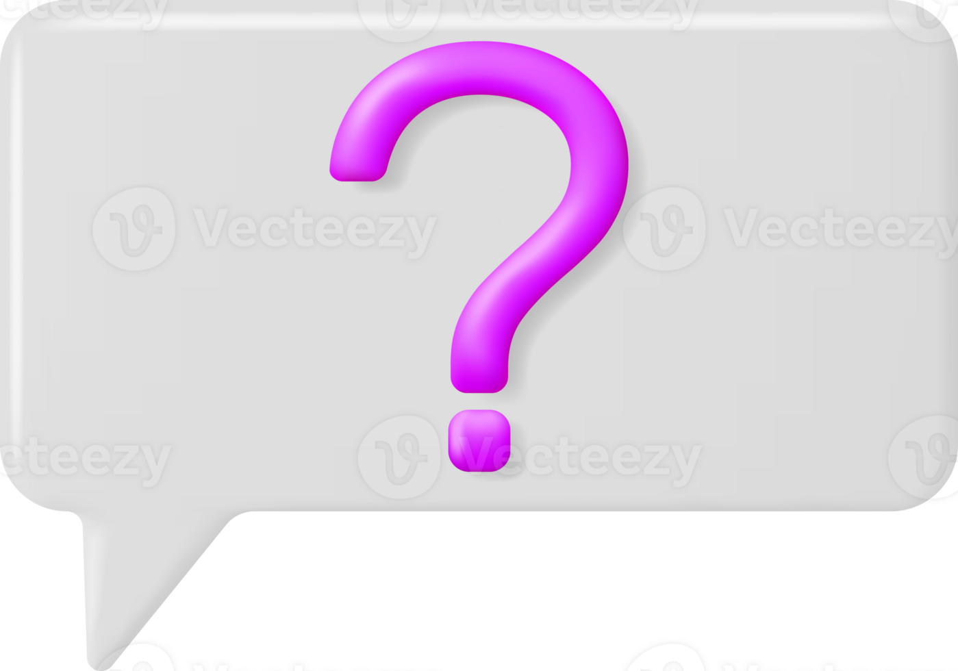 3D Speech bubble with Question Mark png