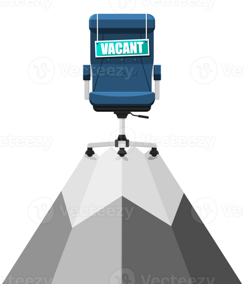 Büro Stuhl und Zeichen freie Stelle beim Berg Gipfel png