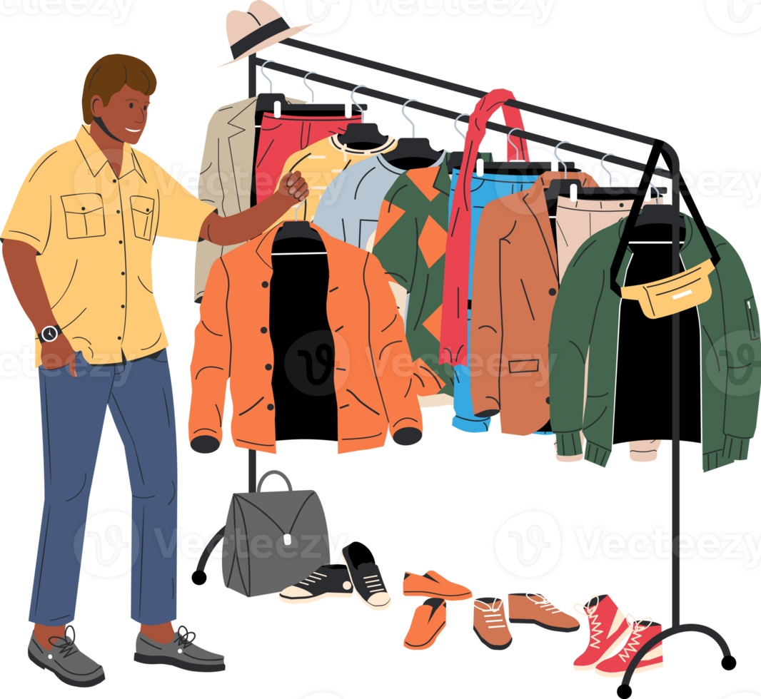 Man wardrobe on hanger png