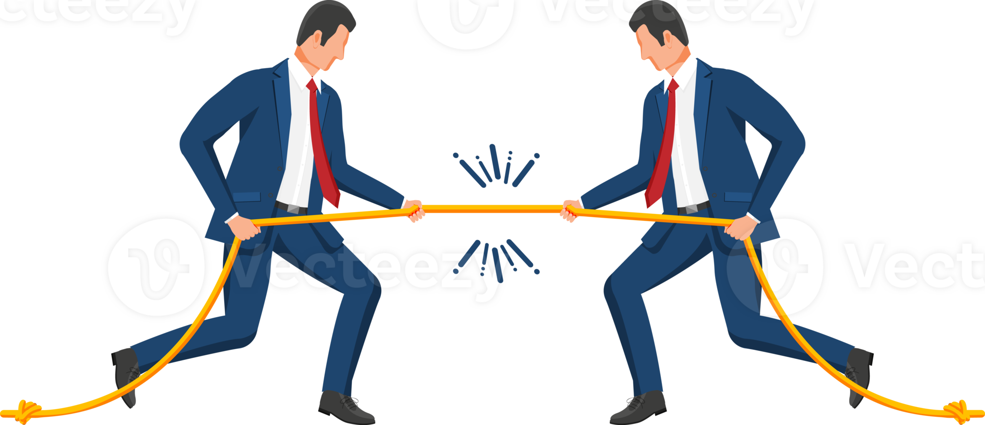 Two businessmen pull of rope png