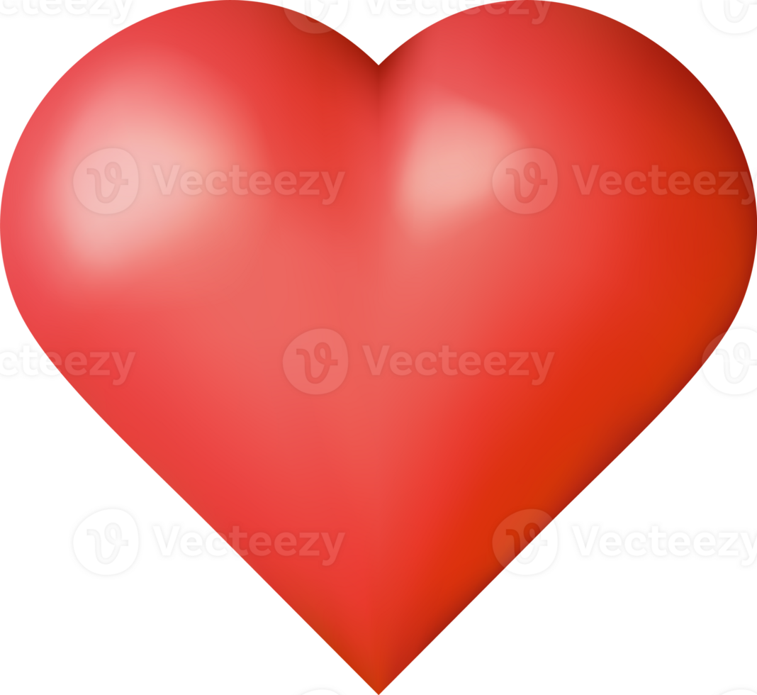 3D Red Heart Icon png
