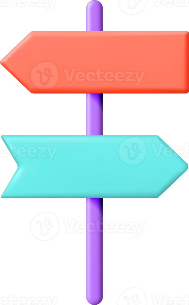 3D Empty Signpost with Directions png