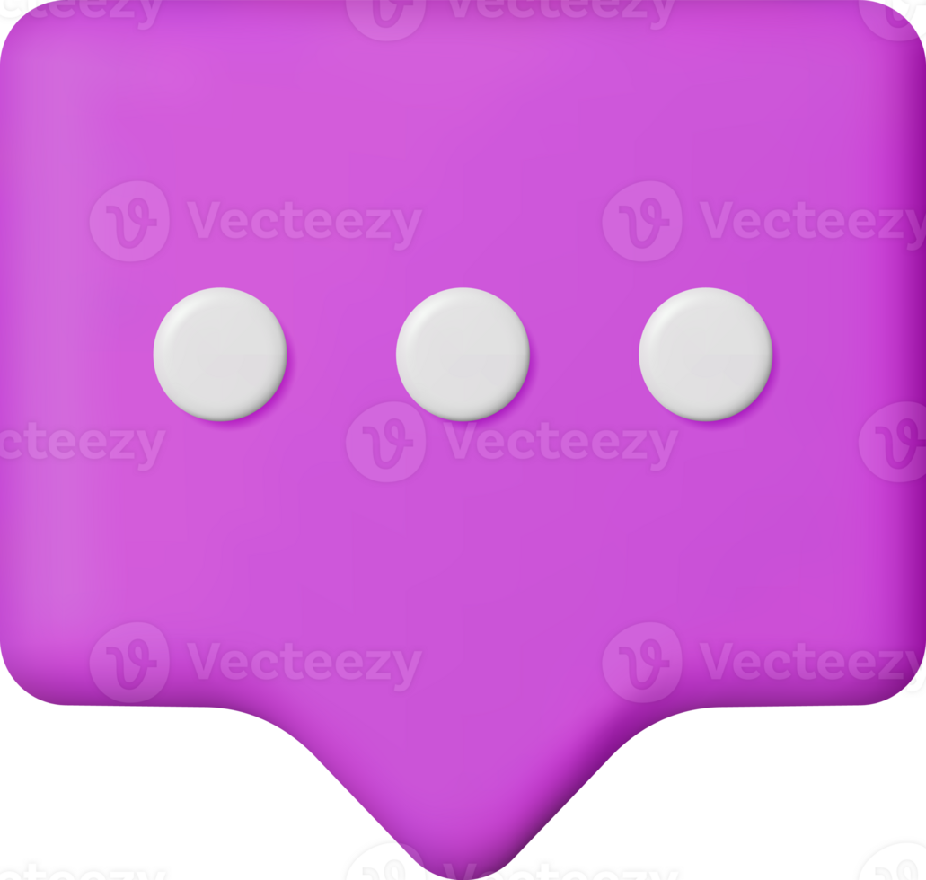 3D Purple Blank Speech Bubble png