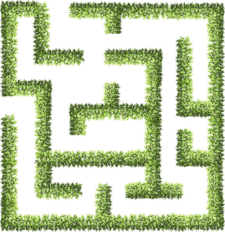Maze garden for master plans. Top view for the architectural plan. Vector illustration.