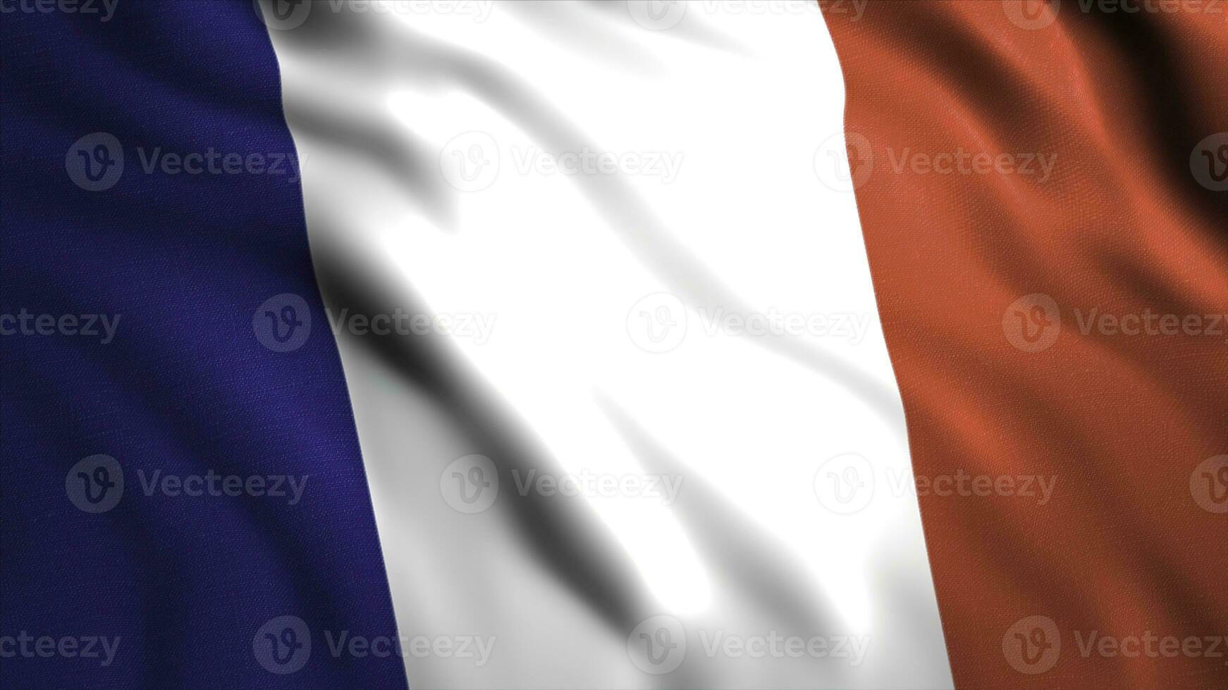 Beautiful background with flag of country. Motion. Patriotic 3d animation of waving flag of country. Beautiful wave-moving flag of France photo