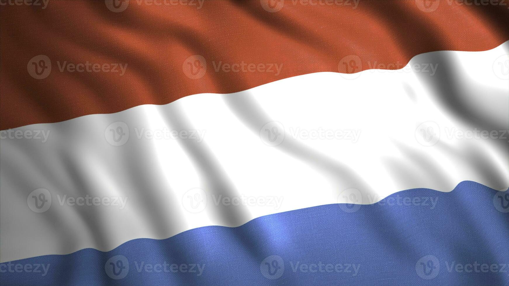 Beautiful background with flag of country. Motion. Patriotic 3d animation of waving flag of country. Beautiful wave-moving flag of Netherlands photo